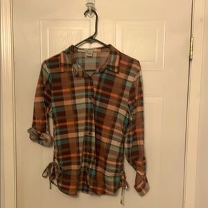 Plaid Button-Up Women's Top